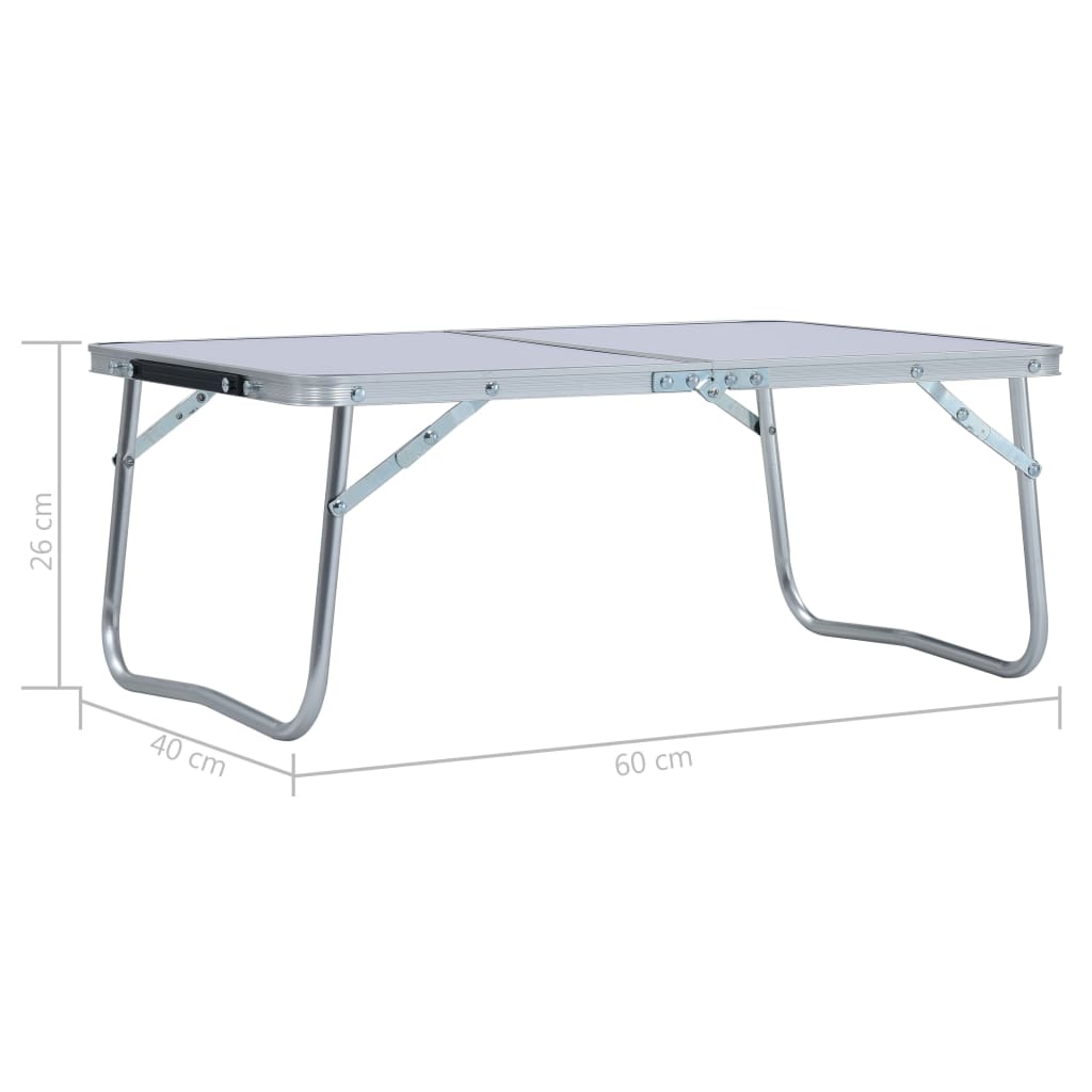 vidaXL Τραπέζι Κάμπινγκ Πτυσσόμενο Λευκό 60 x 40 εκ. Αλουμινίου