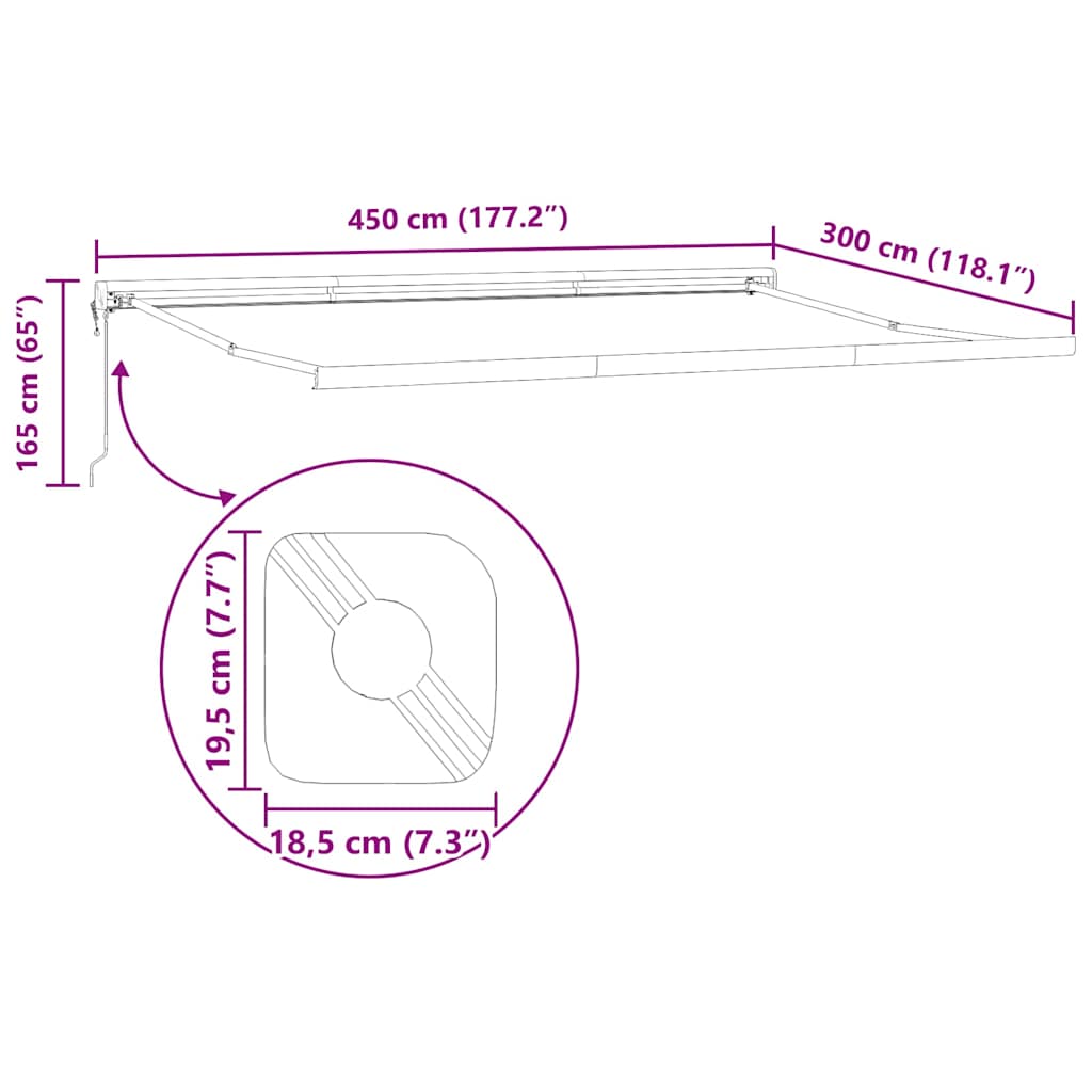 Αντιανεμικό Λευκό 4,5 x 3 μ Μέταλλο