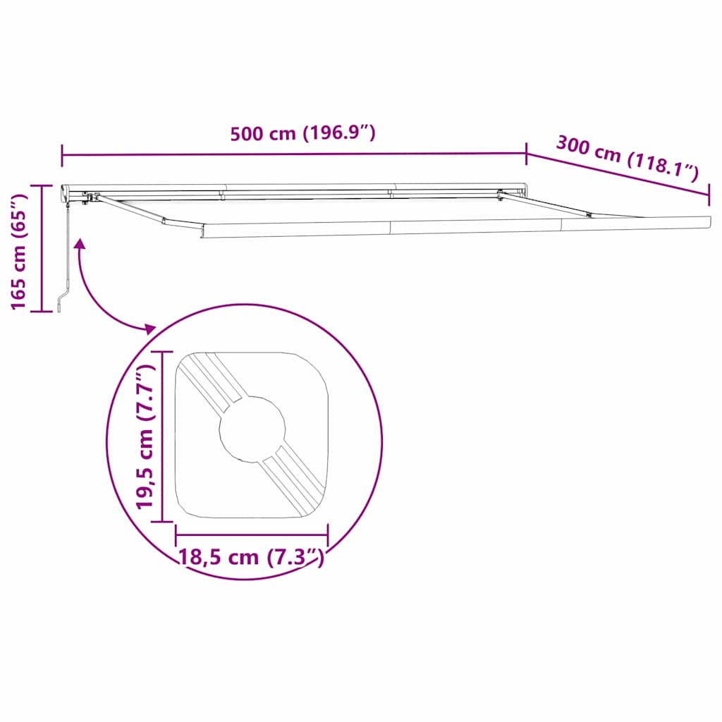 Αντιανεμικό Λευκό 5 x 3 m Μέταλλο