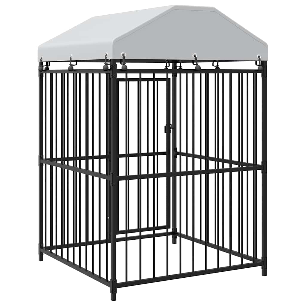 vidaXL Κλουβί Σκύλου Εξωτερικού Χώρου 120 x 120 x 150 εκ. με Στέγαστρο