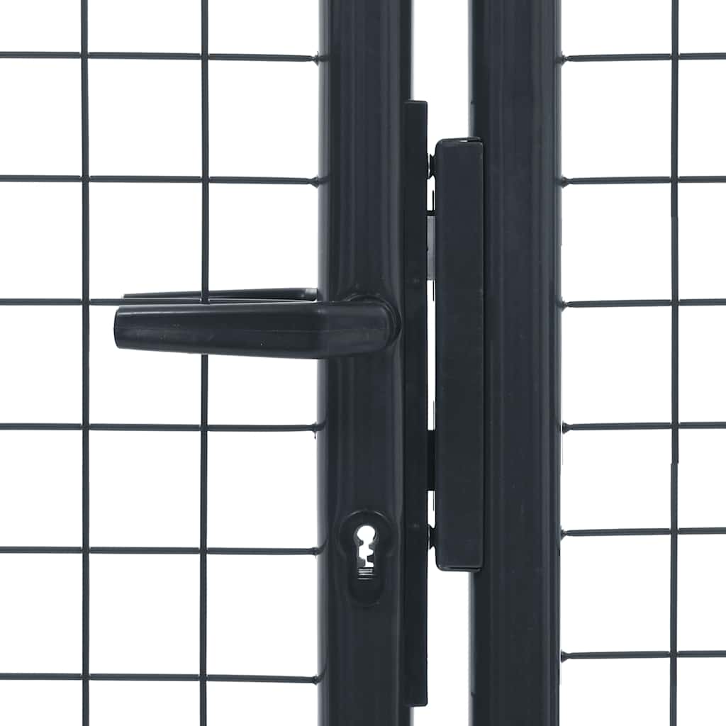 vidaXL Πόρτα Κήπου με Πλέγμα Γκρι 400x75 εκ. από Γαλβανισμένο Ατσάλι