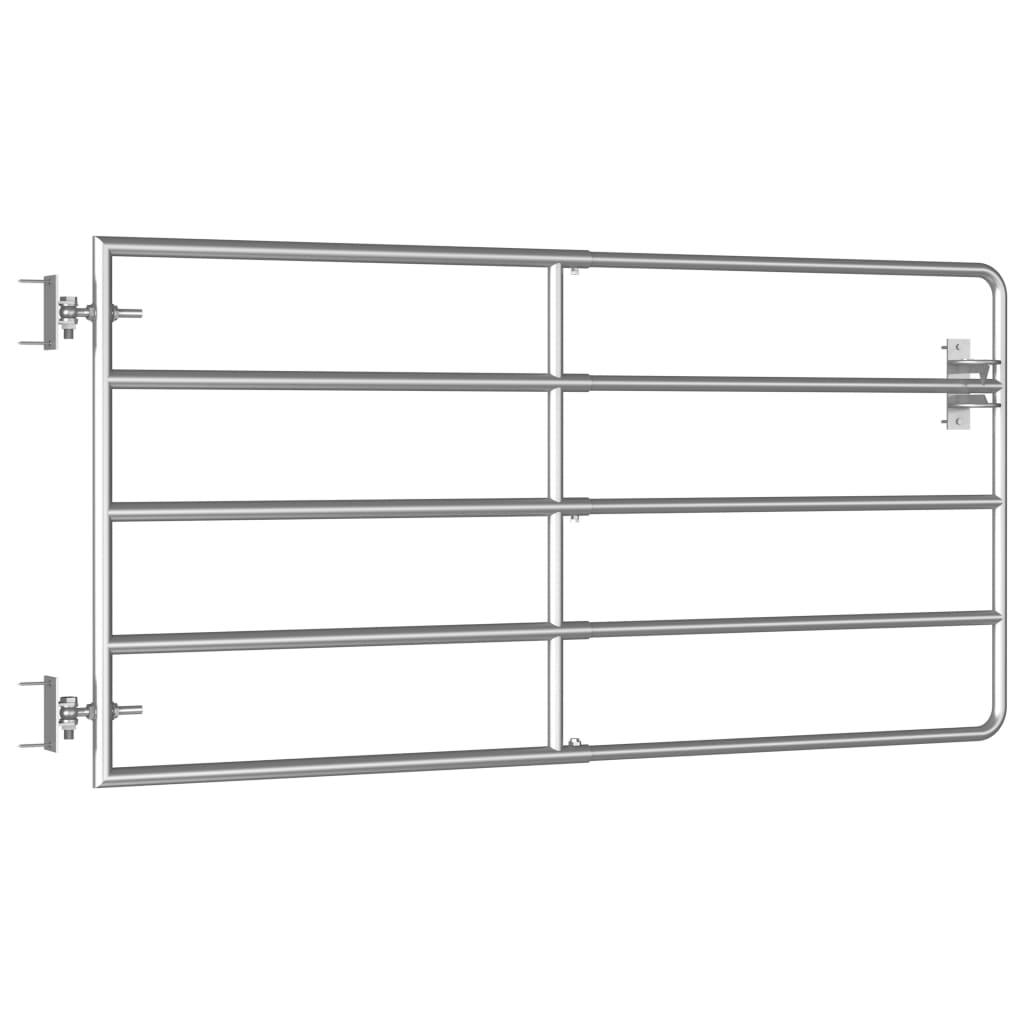 vidaXL Πόρτα Αγροκτήματος με 5 Μπάρες Ασημί (95-170)x90 εκ. Ατσάλινη