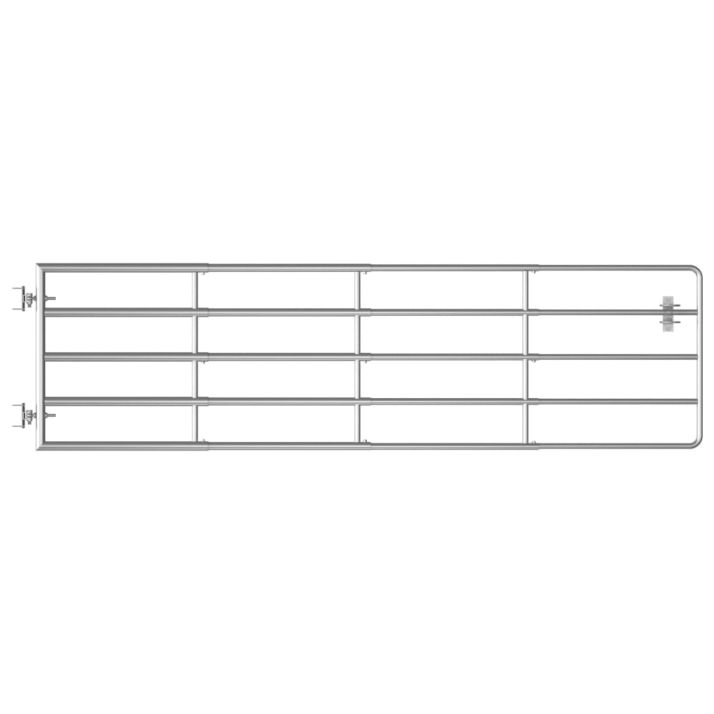 vidaXL Πόρτα Αγροκτήματος με 5 Μπάρες Ασημί (115-300)x90 εκ. Ατσάλινη