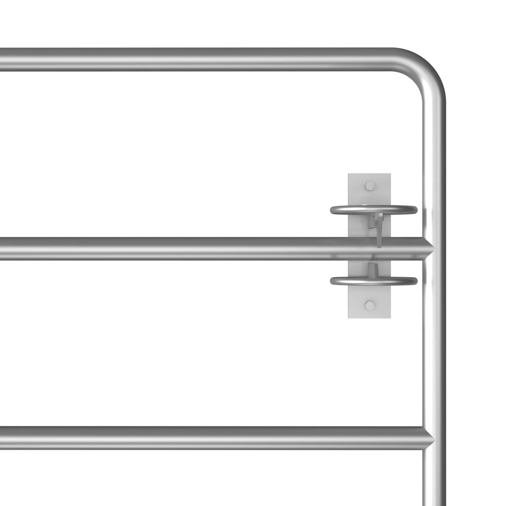 vidaXL Πόρτα Αγροκτήματος με 5 Μπάρες Ασημί (115-300)x90 εκ. Ατσάλινη
