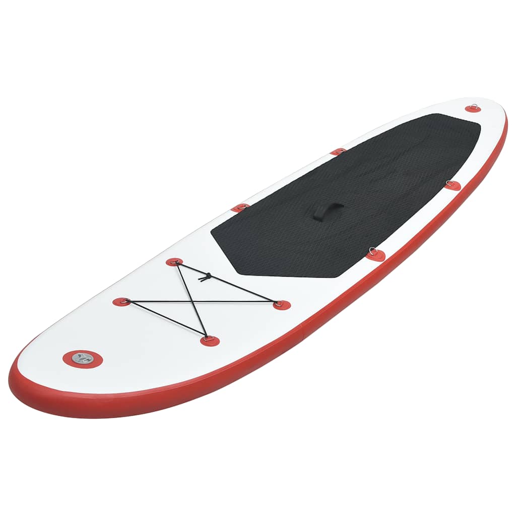 vidaXL Σετ Σανίδας Stand Up Paddle / Surf Φουσκωτό Κόκκινο και Λευκό