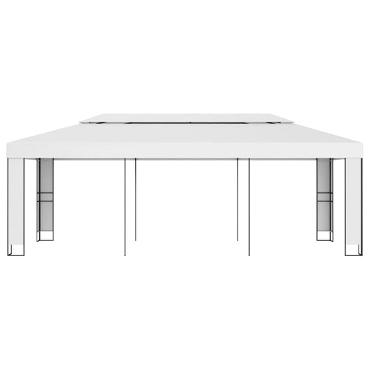 vidaXL Κιόσκι με Διπλή Οροφή Λευκό 3 x 6 μ.