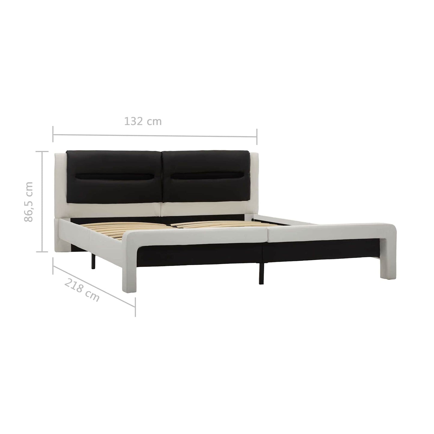 vidaXL Σκελετός Κρεβατιού Λευκό και Μαύρο 120 x 200 cm Τεχνητό Δέρμα