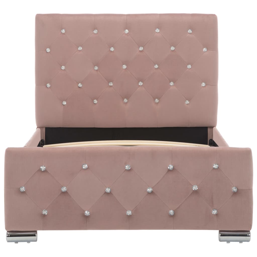 vidaXL Πλαίσιο Κρεβατιού Ροζ 90 x 200 εκ. Βελούδινο