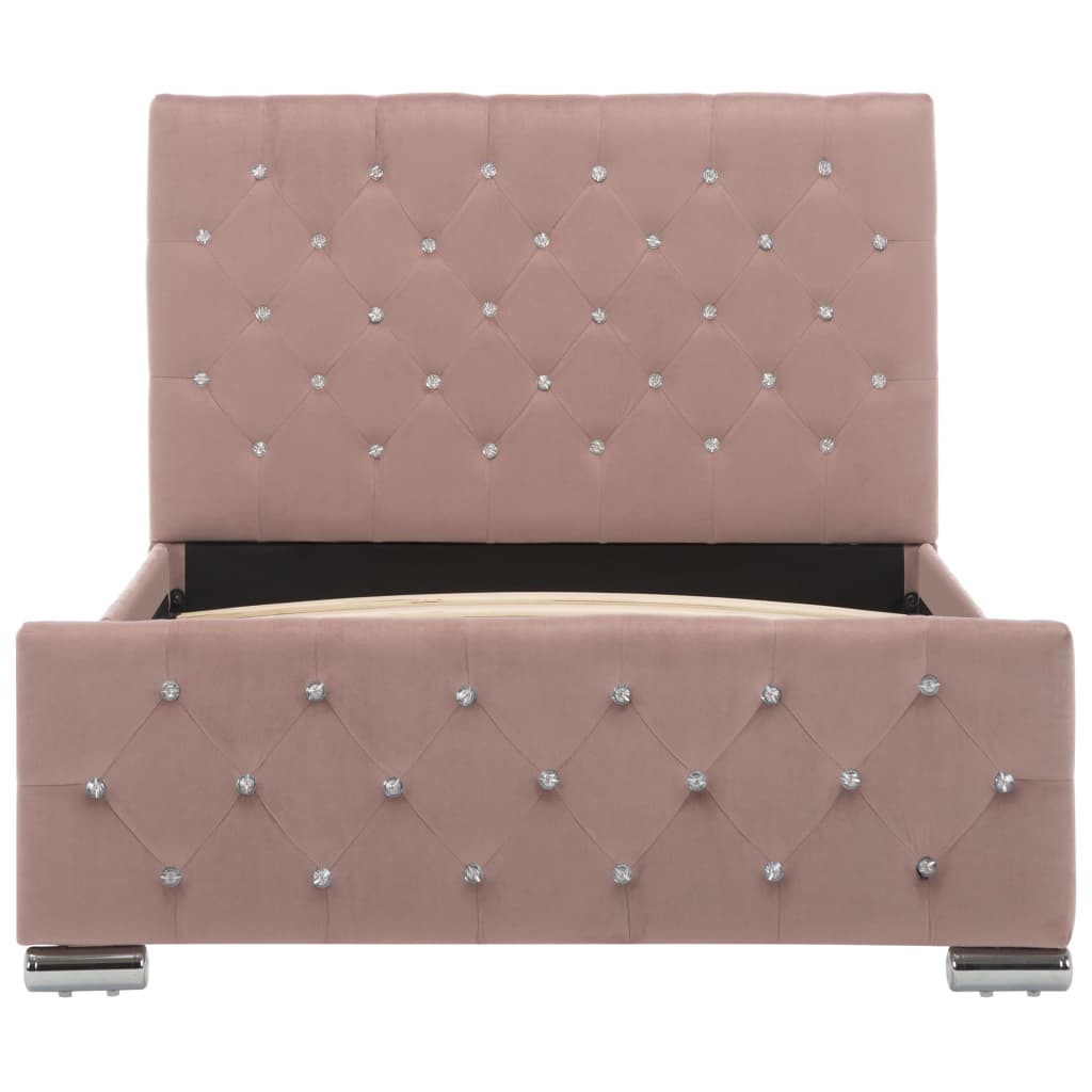 vidaXL Πλαίσιο Κρεβατιού Ροζ 100 x 200 εκ. Βελούδινο