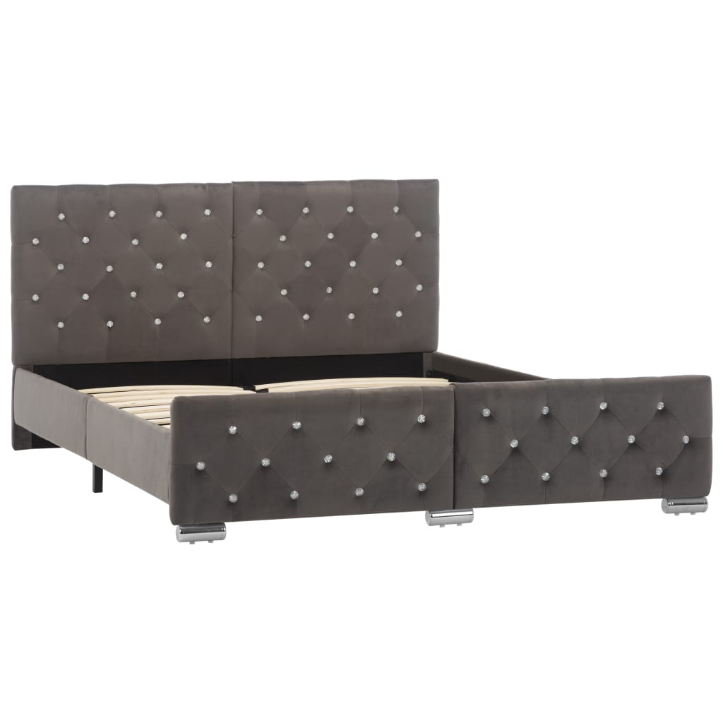 vidaXL Πλαίσιο Κρεβατιού Γκρι 140 x 200 εκ. Βελούδινο