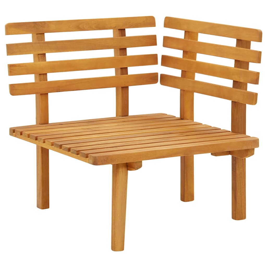 vidaXL Καναπές Γωνιακός Κήπου από Μασίφ Ξύλο Ακακίας & Μαξιλάρια