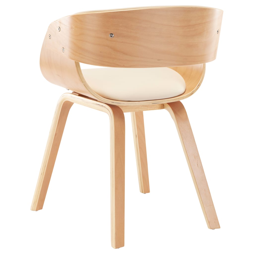 vidaXL Καρέκλες Τραπεζαρίας 2 τεμ. Κρεμ Λυγισμένο Ξύλο/Συνθετικό Δέρμα