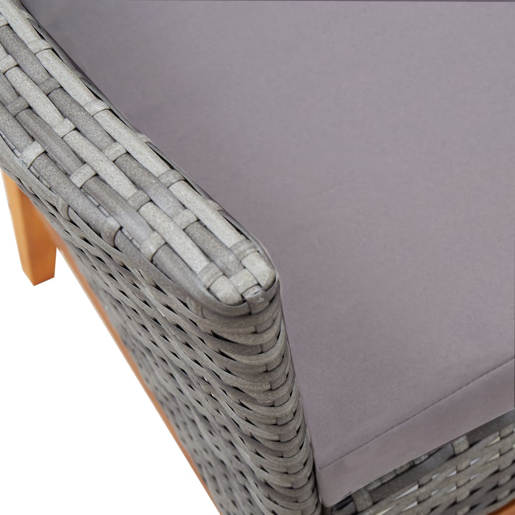 vidaXL Σετ Τραπεζαρίας Κήπου 7 τεμ. Γκρι Συνθετικό Ρατάν/Ξύλο Ακακίας
