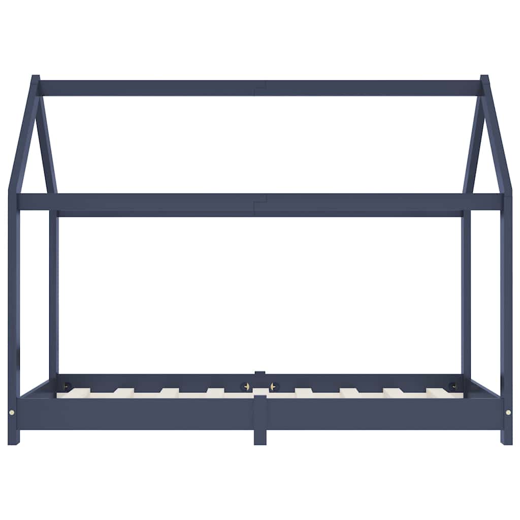 vidaXL Πλαίσιο Κρεβατιού Παιδικό Γκρι 70 x 140 εκ. Μασίφ Ξύλο Πεύκου