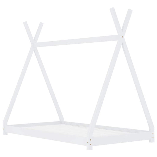 vidaXL Πλαίσιο Κρεβατιού Παιδικό Λευκό 70 x 140 εκ. Μασίφ Ξύλο Πεύκου