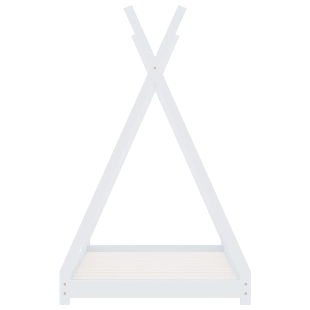 vidaXL Πλαίσιο Κρεβατιού Παιδικό Λευκό 80 x 160 εκ. Μασίφ Ξύλο Πεύκου