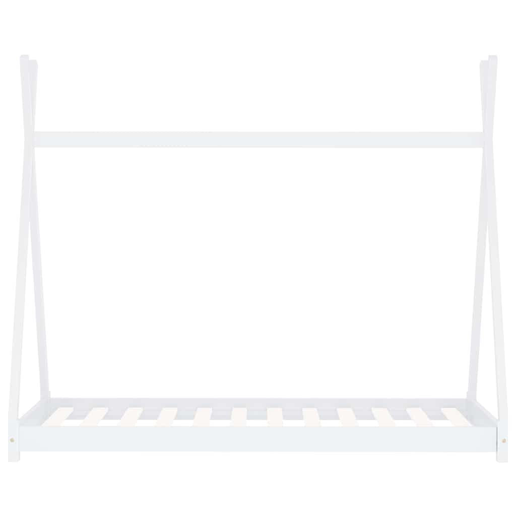 vidaXL Πλαίσιο Κρεβατιού Παιδικό Λευκό 90 x 200 εκ. Μασίφ Ξύλο Πεύκου
