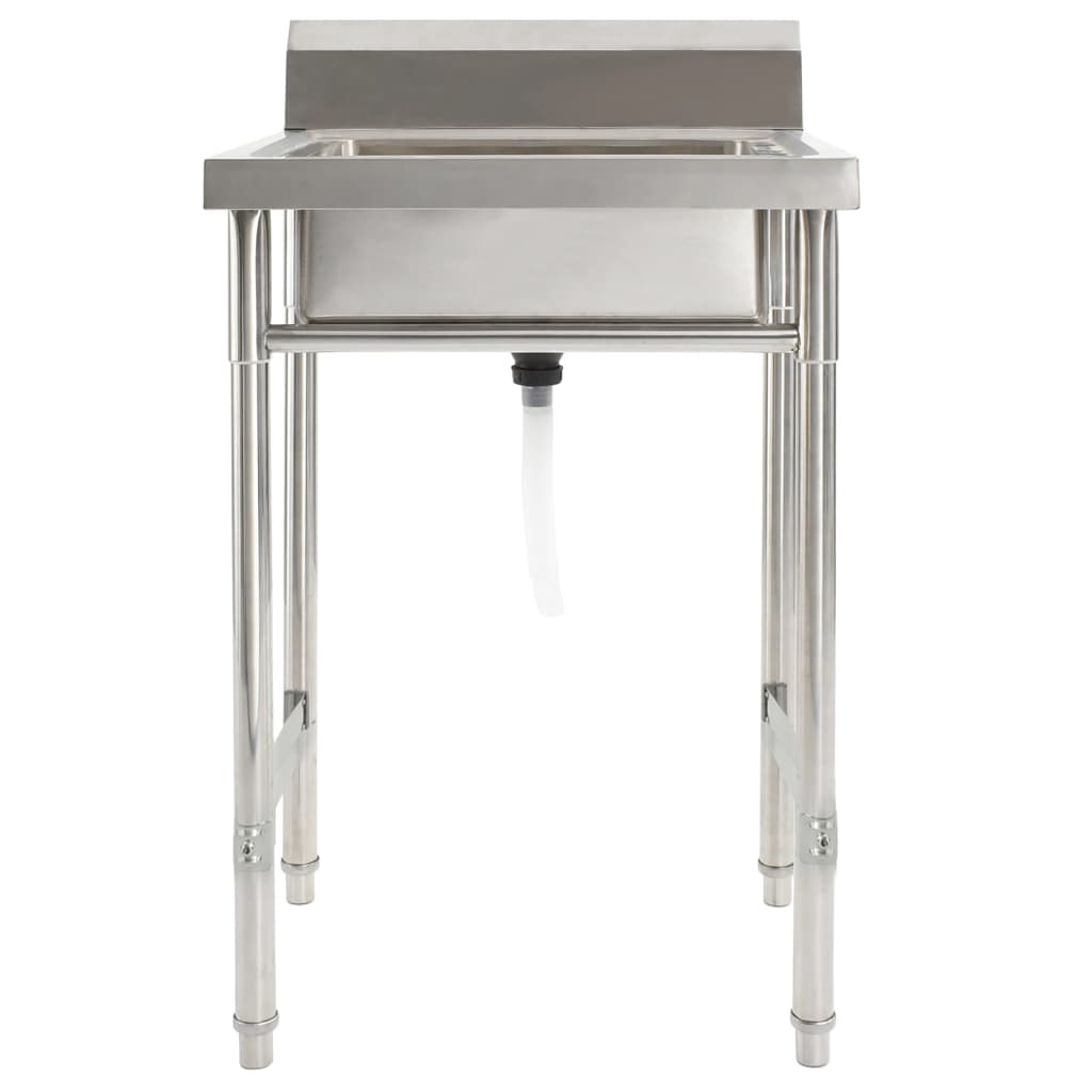 vidaXL Νεροχύτης Κουζίνας με Μονή Γούρνα από Ανοξείδωτο Ατσάλι