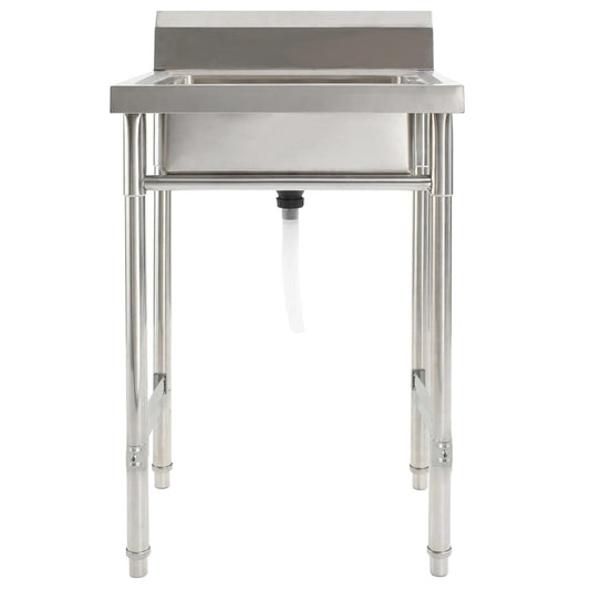 vidaXL Νεροχύτης Κουζίνας με Μονή Γούρνα από Ανοξείδωτο Ατσάλι