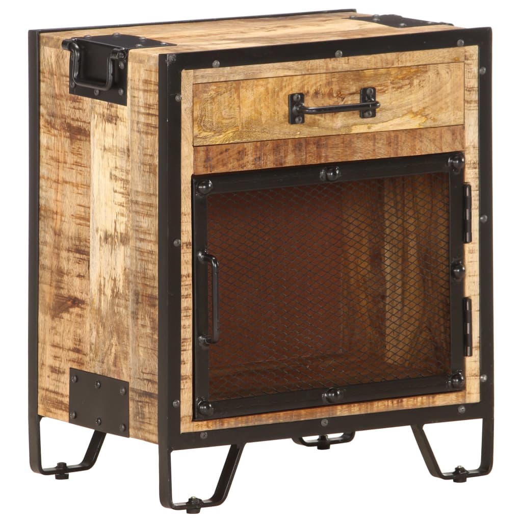 vidaXL Κομοδίνο 43 x 30 x 51 εκ. από Μασίφ Ακατέργαστο Ξύλο Μάνγκο