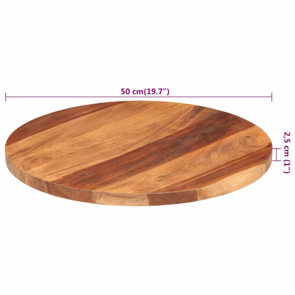 vidaXL Επιφάνεια Τραπεζιού Στρογγυλή 25-27 χιλ. 50 εκ. Ξύλο Ακακίας