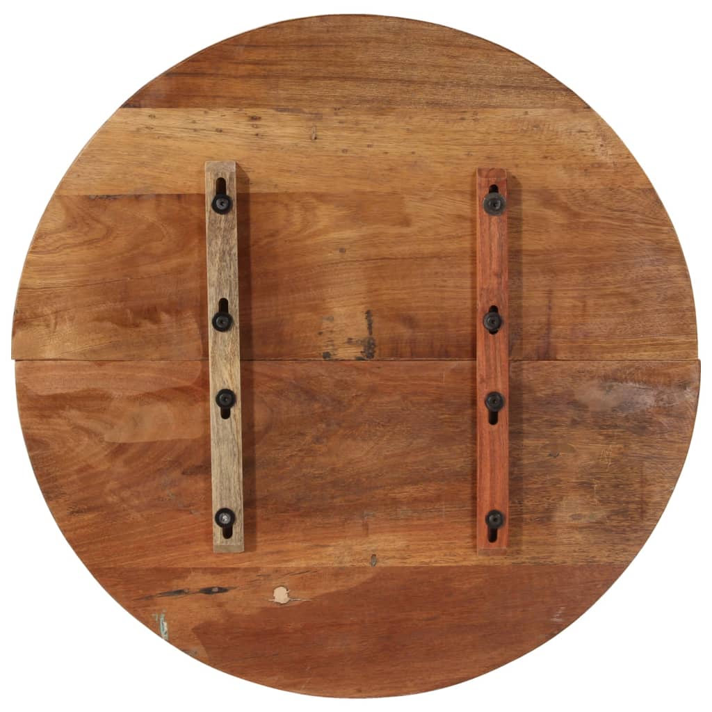 vidaXL Επιφάνεια Τραπεζιού Στρογγυλή 70 εκ. 25-27 χιλ Μασίφ Ανακ. Ξύλο