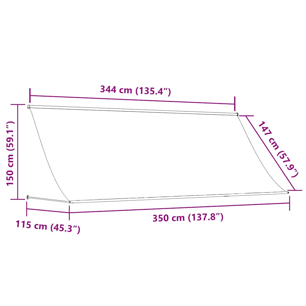 vidaXL Τέντα Συρόμενη Πορτοκαλί / Καφέ 350 x 150 εκ.