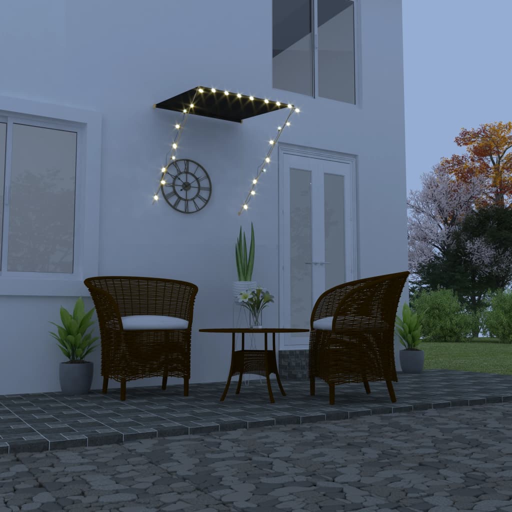 vidaXL Τέντα Συρόμενη με LED Ανθρακί 100 x 150 εκ.