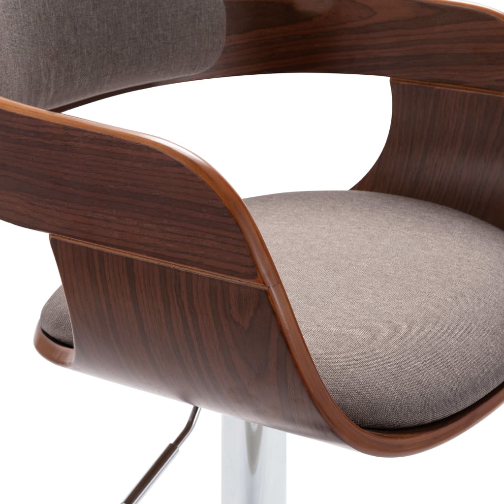 vidaXL Σκαμπό Μπαρ από Κόντρα Πλακέ και Taupe Ύφασμα