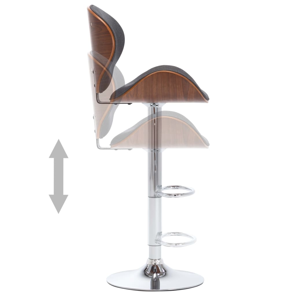 vidaXL Σκαμπό Μπαρ Γκρι Υφασμάτινο