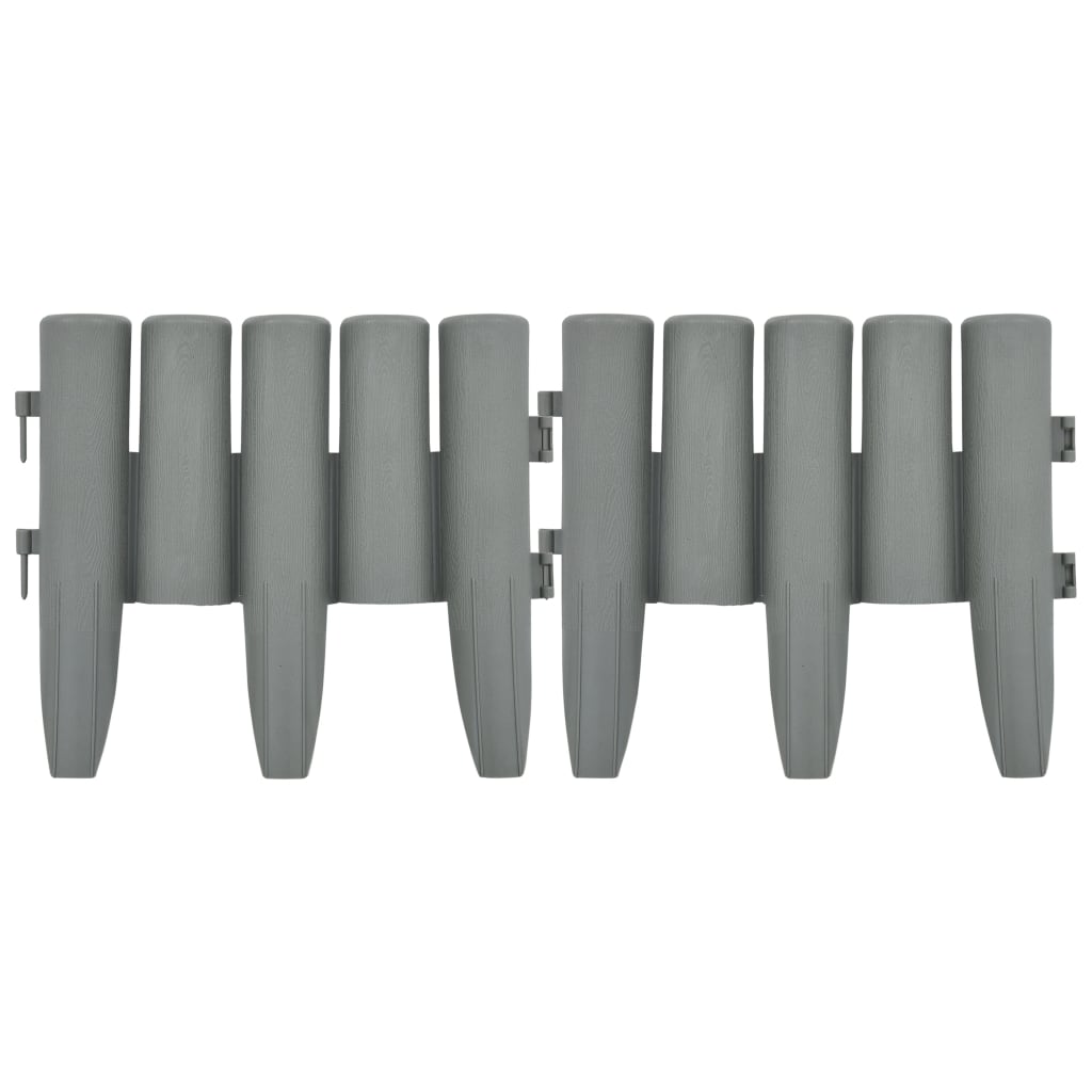 vidaXL Μπορντούρες Γκαζόν 36 τεμ. Γκρι 10 μ. από Πολυπροπυλένιο