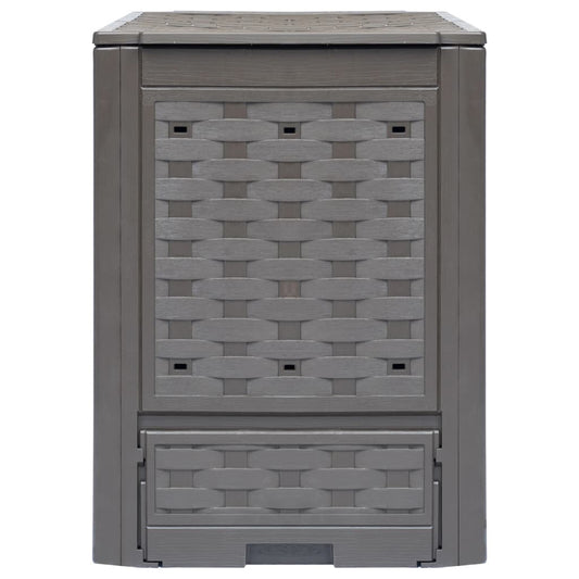 vidaXL Κομποστοποιητές 2 τεμ. Καφέ 60x60x83 εκ. 600 L Πλαστικό Ρατάν