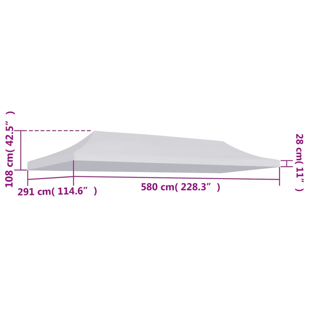 vidaXL Κάλυμμα Τέντας Εκδηλώσεων Λευκό 3 x 6 μ.