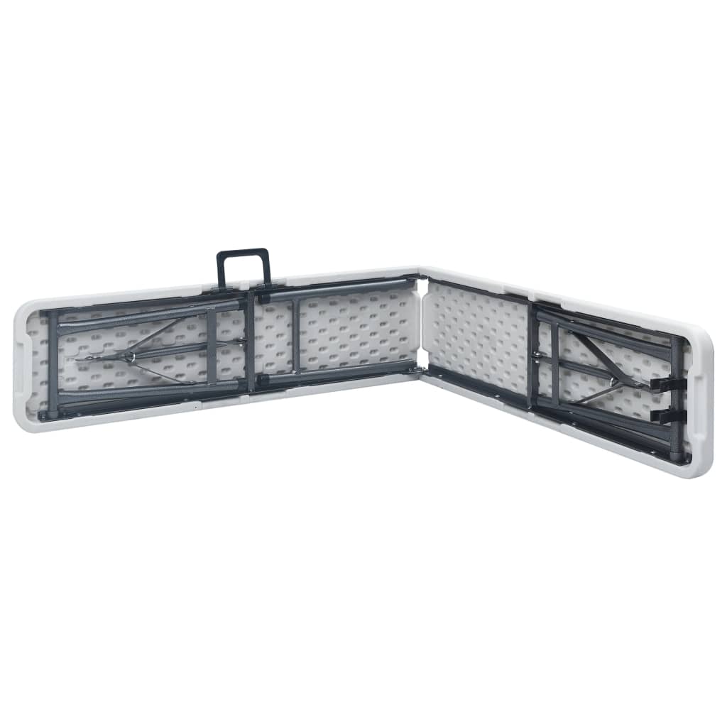 vidaXL Παγκάκια Κήπου Πτυσσόμενα 2 τεμ. Λευκά 180 εκ. από HDPE