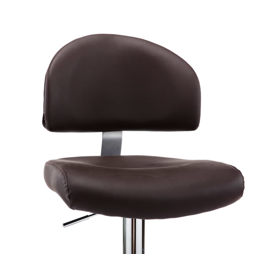 vidaXL Σκαμπό Μπαρ 2 τεμ. Καφέ από Συνθετικό Δέρμα