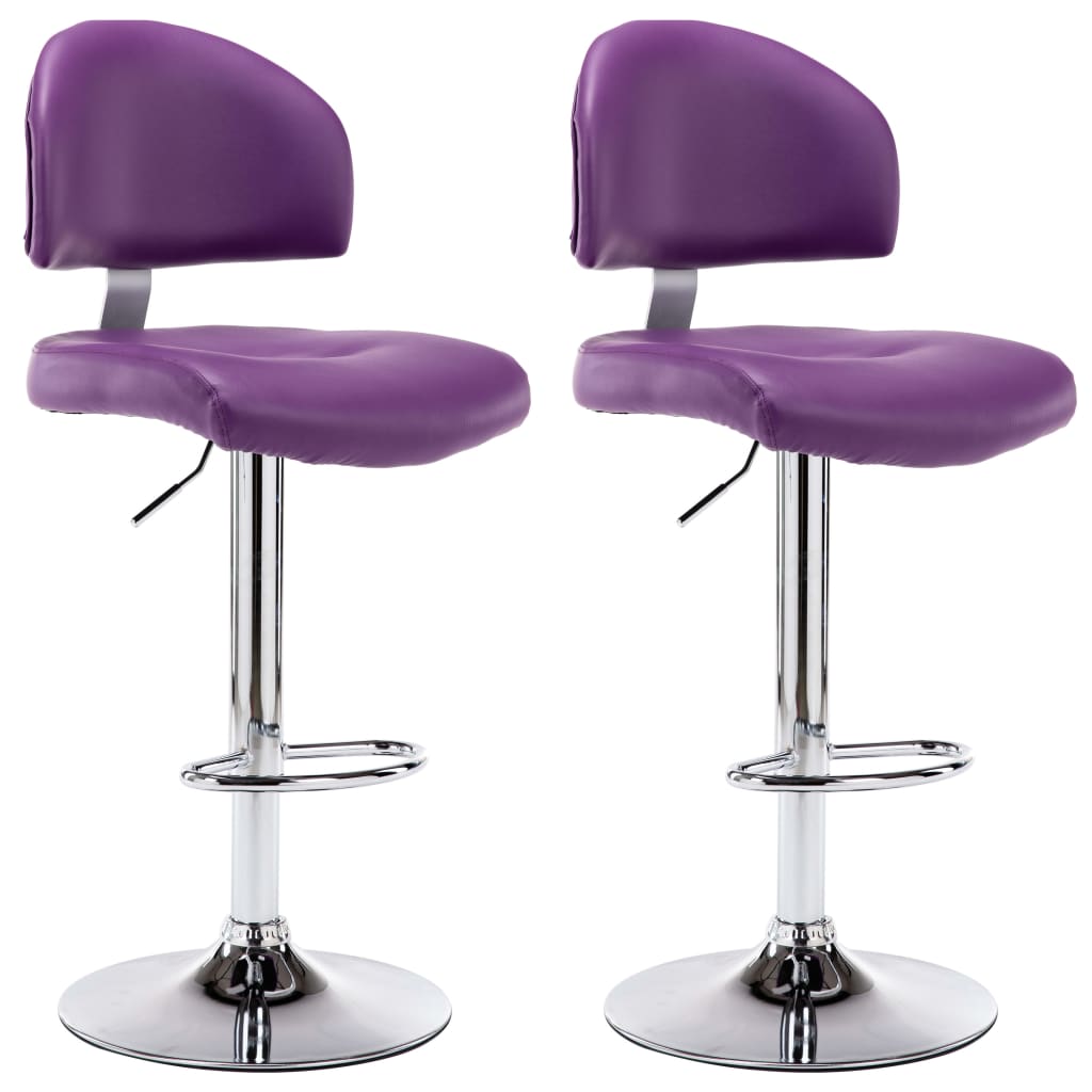 vidaXL Σκαμπό Μπαρ 2 τεμ. Μοβ από Συνθετικό Δέρμα