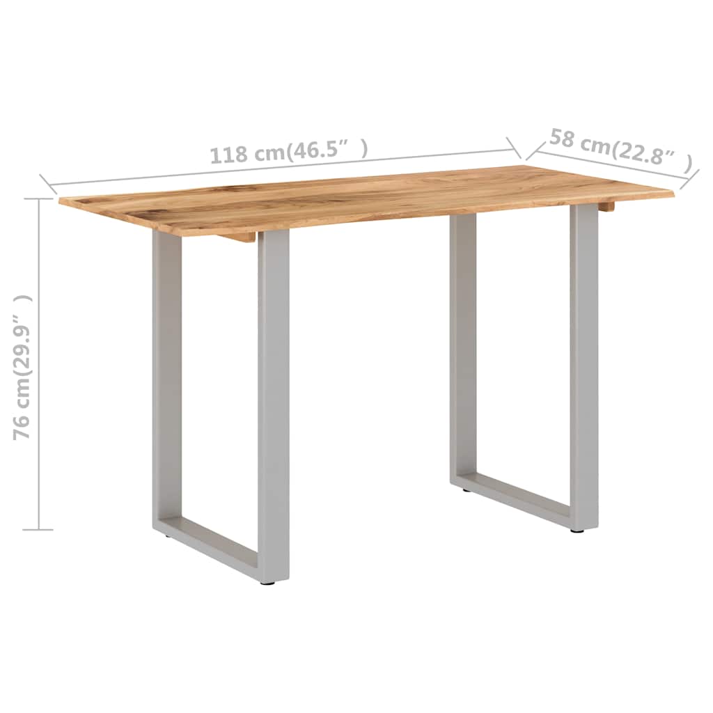 vidaXL Τραπεζαρία 118 x 58 x 76 εκ. από Μασίφ Ξύλο Ακακίας