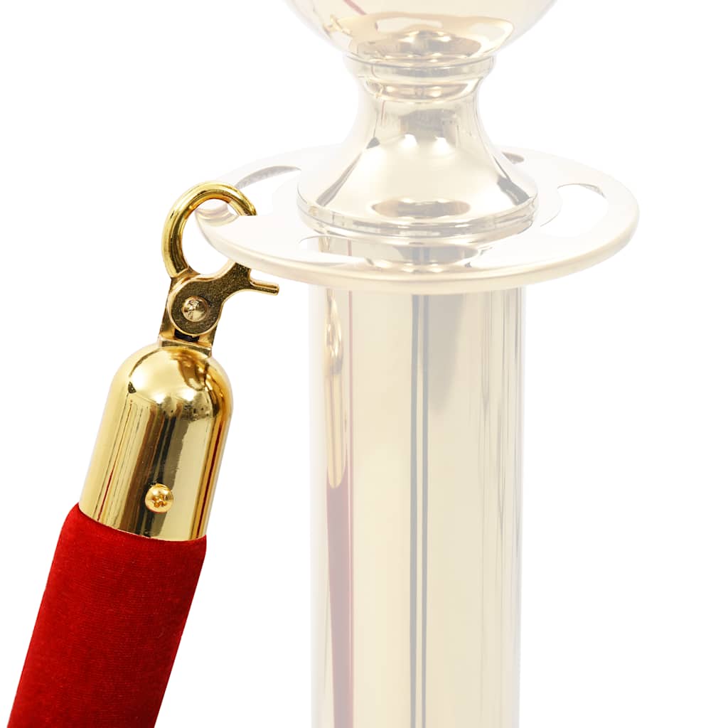 vidaXL Σχοινί για Διαχωριστικά Κολονάκια Κόκκινο/Χρυσό Βελούδινο