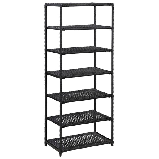 vidaXL Ραφιέρα Παπουτσιών Μαύρη 50 x 30 x 120 εκ. από Συνθετικό Ρατάν