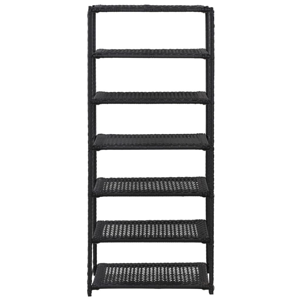 vidaXL Ραφιέρα Παπουτσιών Μαύρη 50 x 30 x 120 εκ. από Συνθετικό Ρατάν