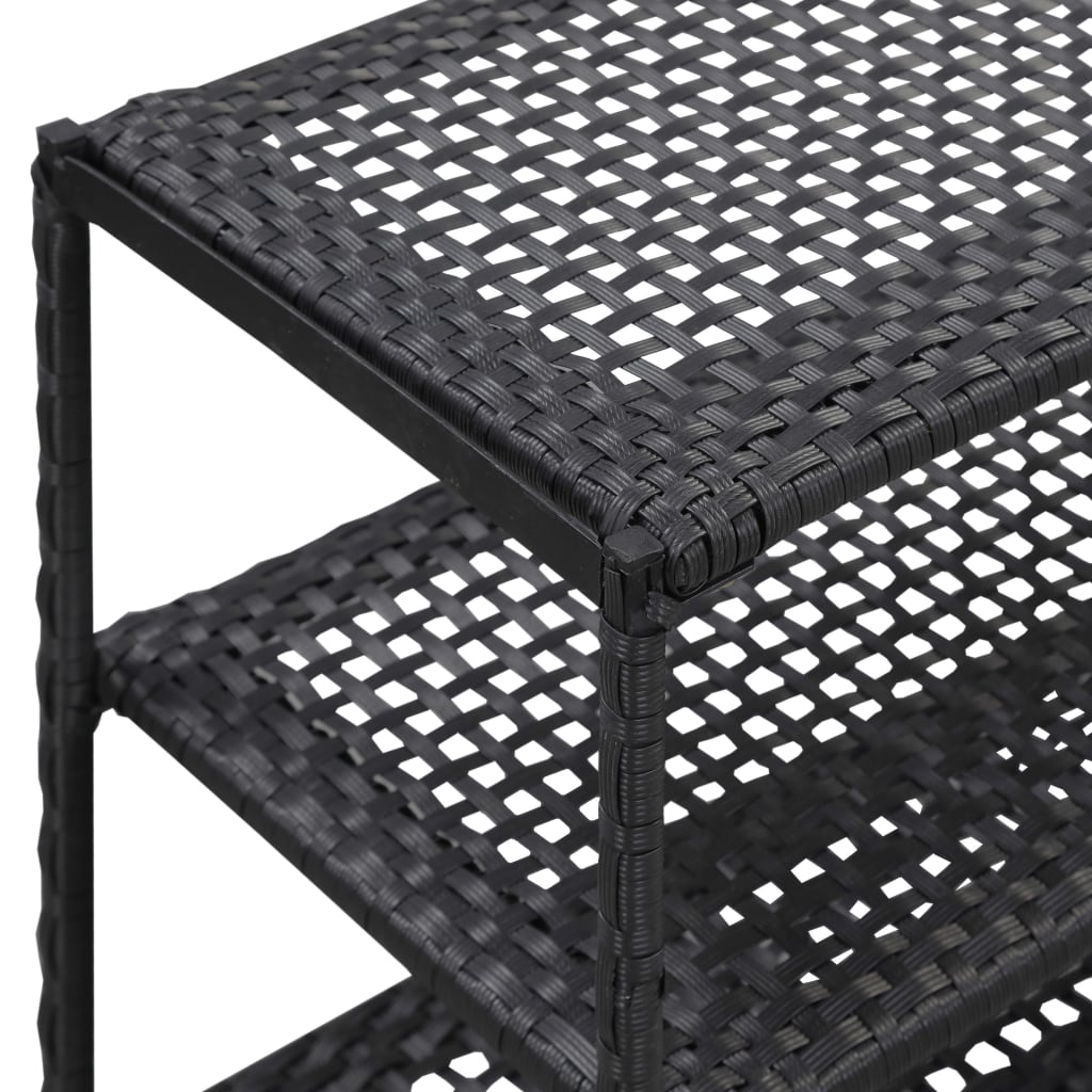 vidaXL Ραφιέρα Παπουτσιών Μαύρη 50 x 30 x 120 εκ. από Συνθετικό Ρατάν