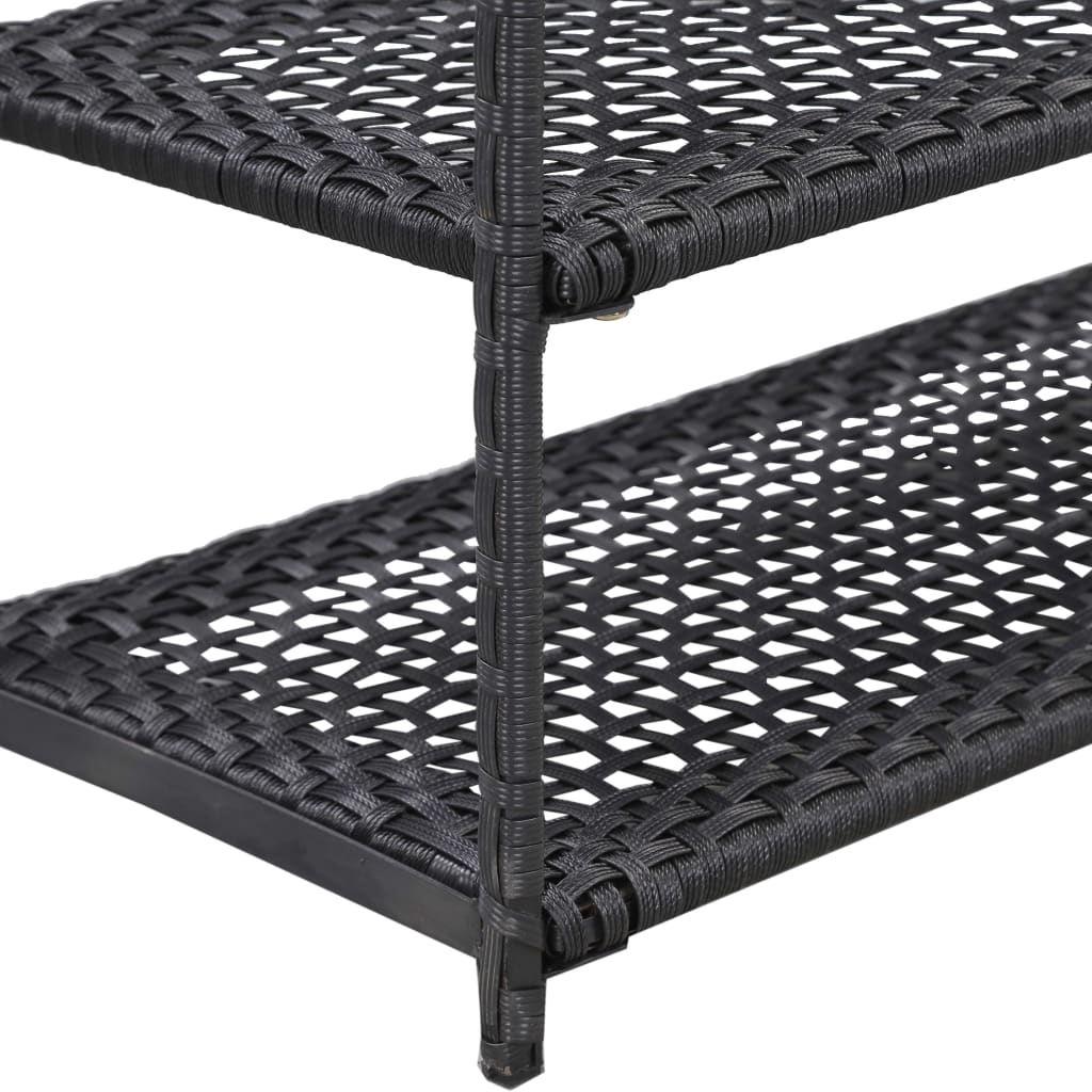 vidaXL Ραφιέρα Παπουτσιών Μαύρη 50 x 30 x 120 εκ. από Συνθετικό Ρατάν