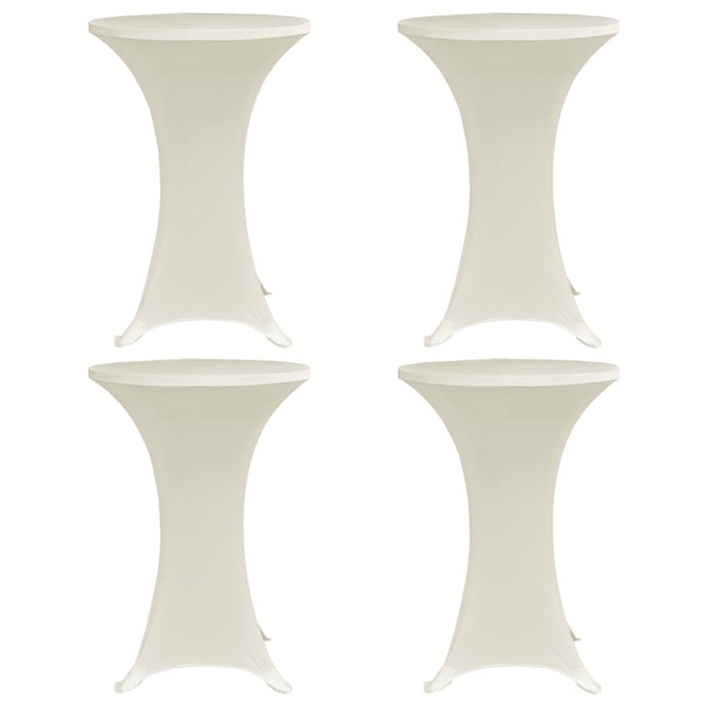 vidaXL Κάλυμμα Τραπεζιού Stretch 4 τεμ. Κρεμ Ø 60 εκ.