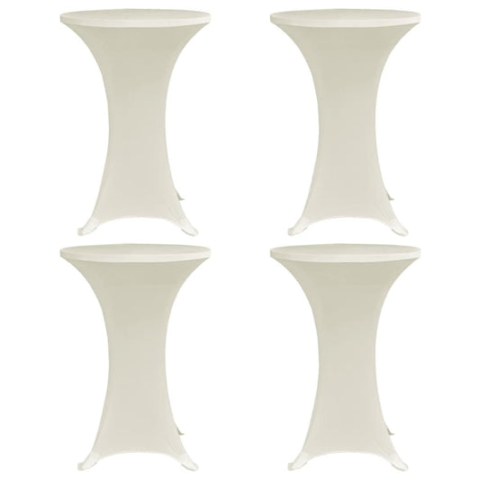 vidaXL Κάλυμμα Τραπεζιού Stretch 4 τεμ. Κρεμ Ø 60 εκ.