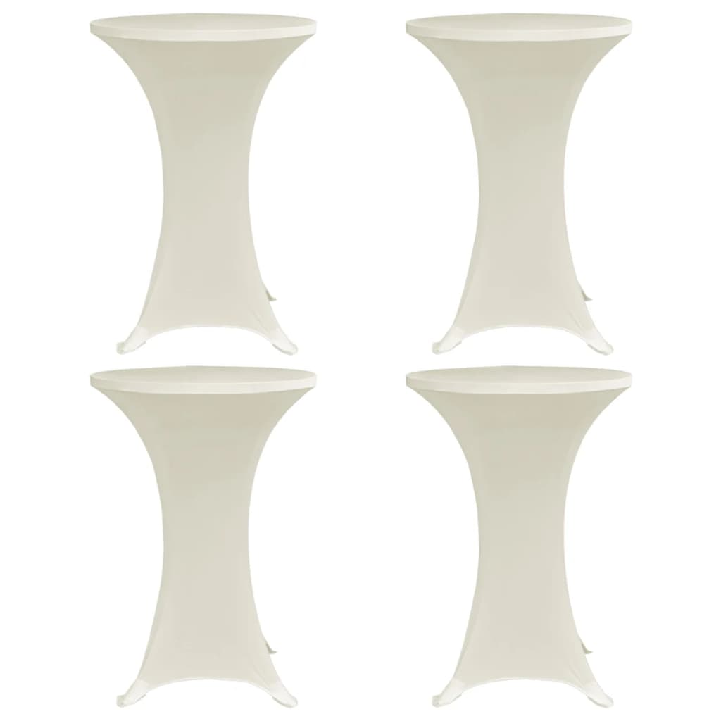 vidaXL Καλύμματα Τραπεζιού Ελαστικά 4 τεμ. Κρεμ Ø 70 εκ.