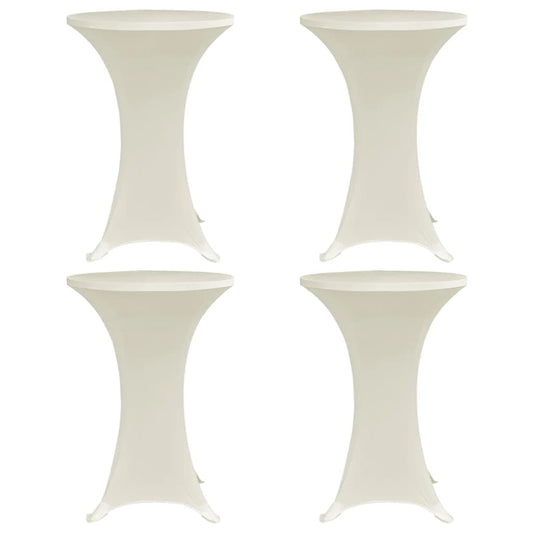 vidaXL Καλύμματα Τραπεζιού Ελαστικά 4 τεμ. Κρεμ Ø 70 εκ.