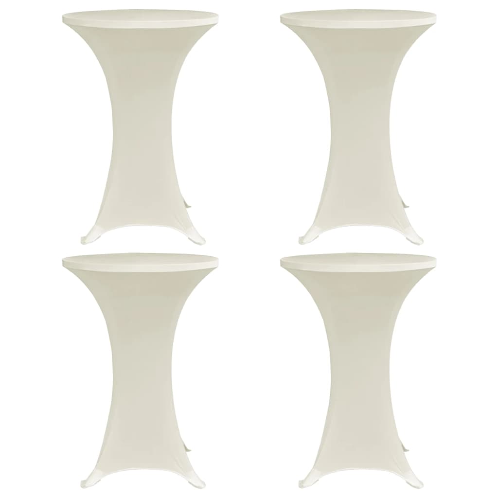 vidaXL Καλύμματα Τραπεζιού Ελαστικά 4 τεμ. Κρεμ Ø 80 εκ.