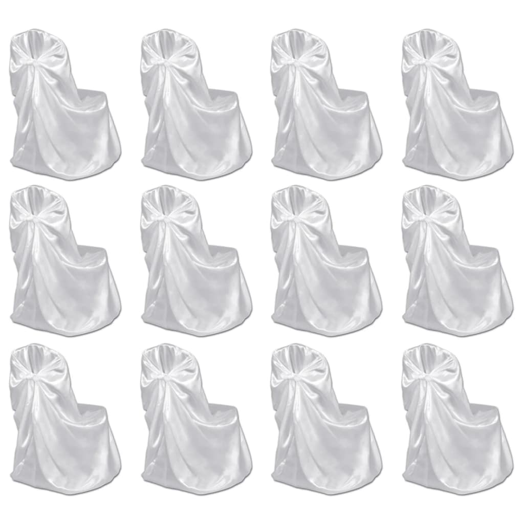 vidaXL Καλύμματα Καρέκλας για Δεξιώσεις Γάμου 12 τεμ. Λευκά