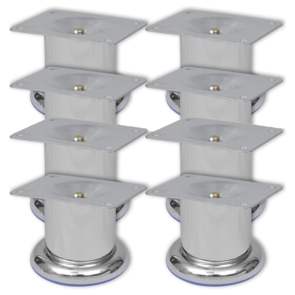 vidaXL Πόδια Καναπέ Στρογγυλά 8 τεμ. Χρώμα Χρώμιο 60 χιλ.