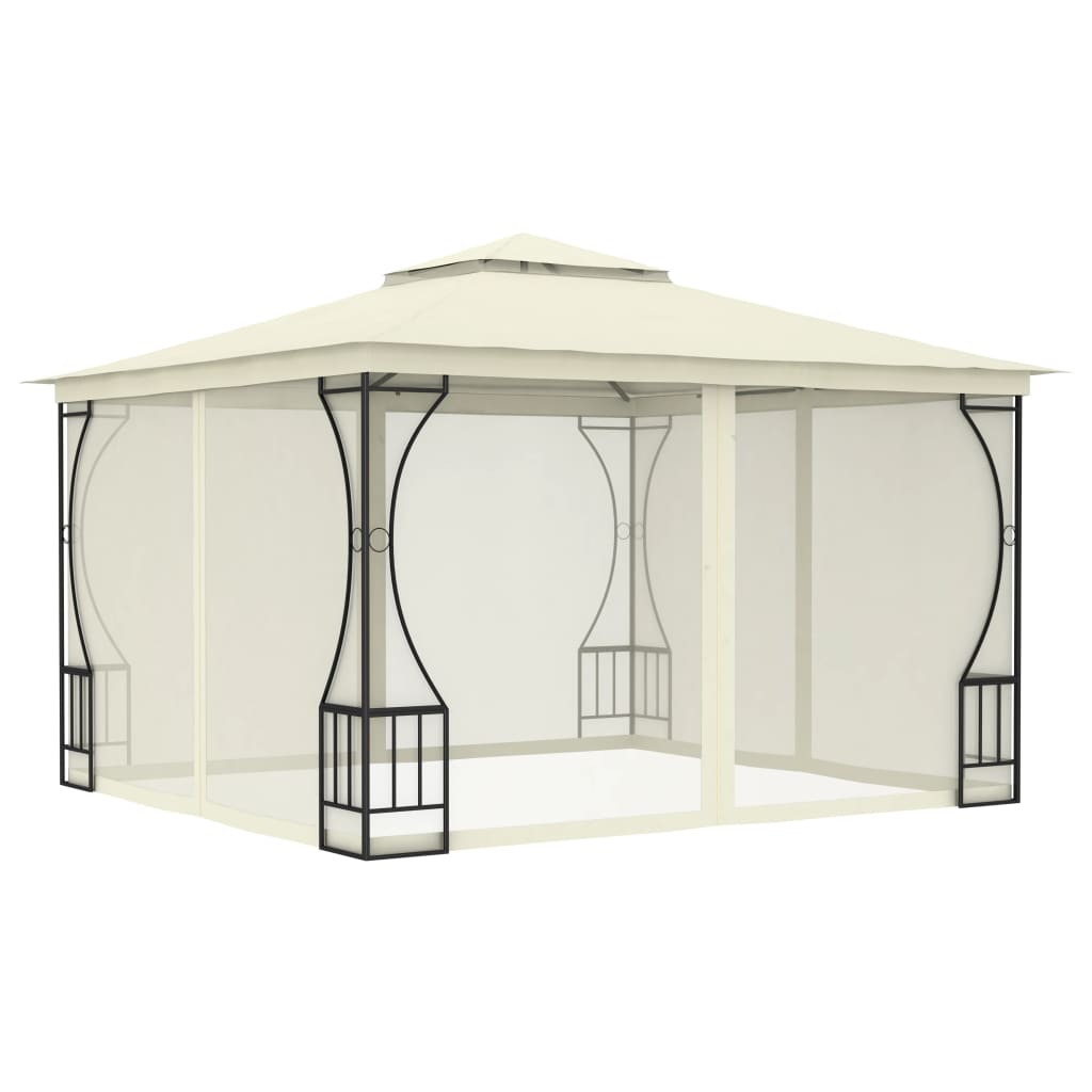 vidaXL Κιόσκι με Δίχτυα Κρεμ 300 x 300 x 265 εκ.